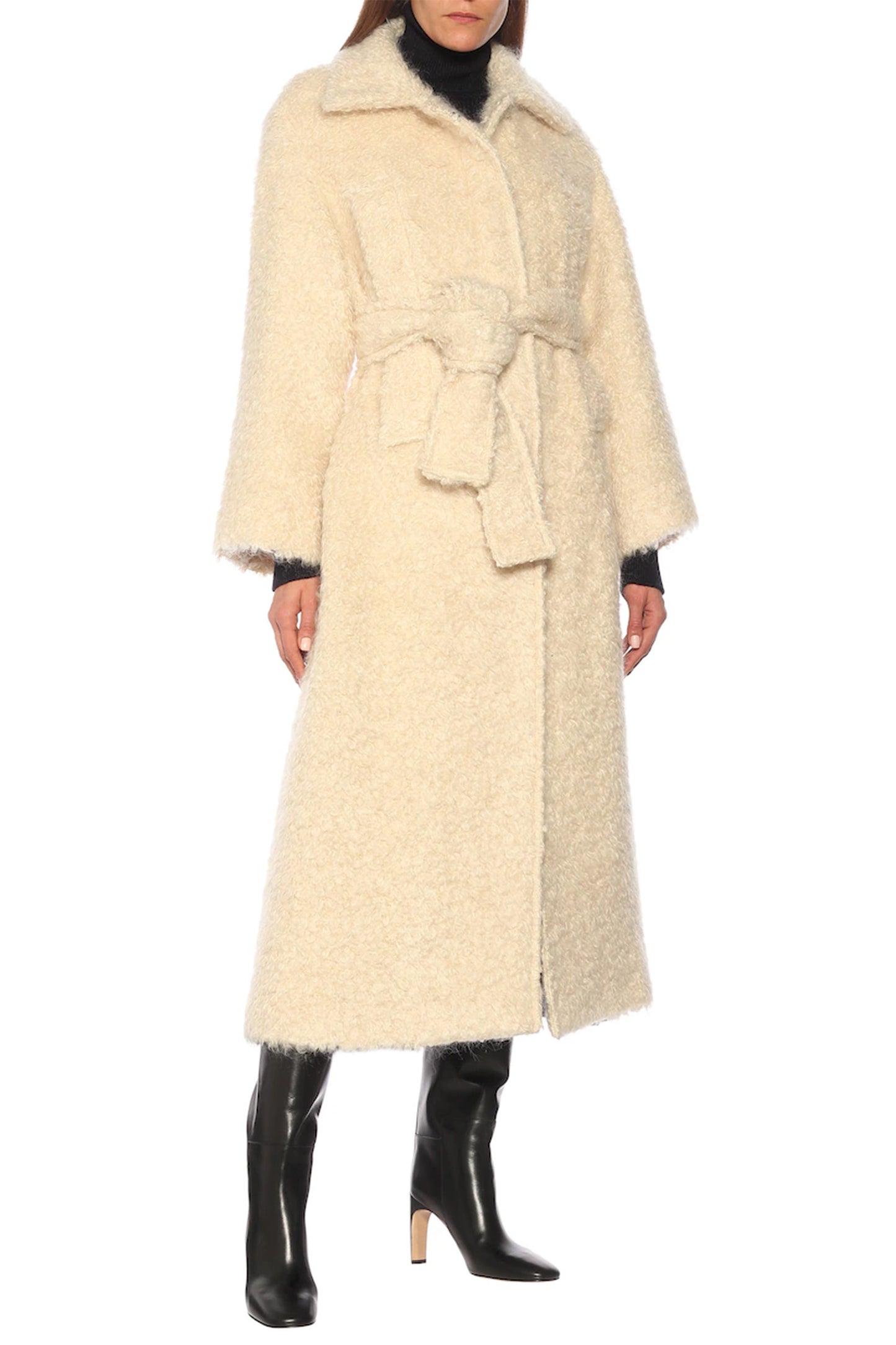 Belted Mohair-blend Coat