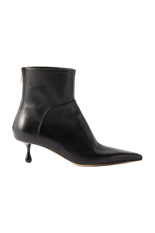 Cycas 50 Point-Toe Leather Heeled Boots