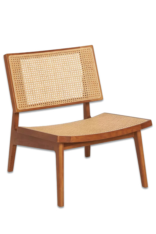 Rattan Accent Chair, Dark Leg, Neutral