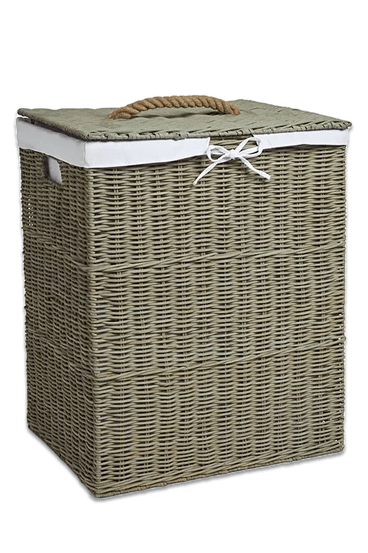 Grey Rattan Laundry Basket