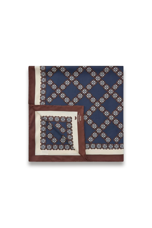 Onesto Geometric Floral Pure Silk Scarf