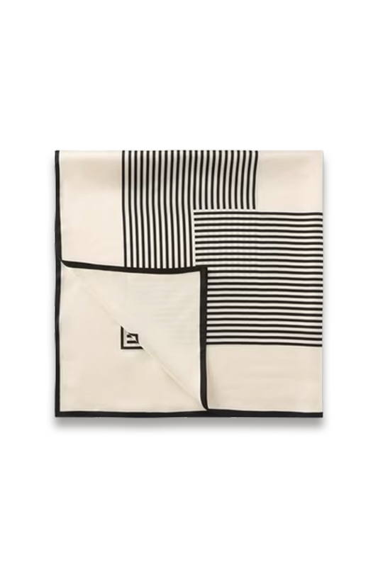 Vita Stripe Woven Silk Square Scarf