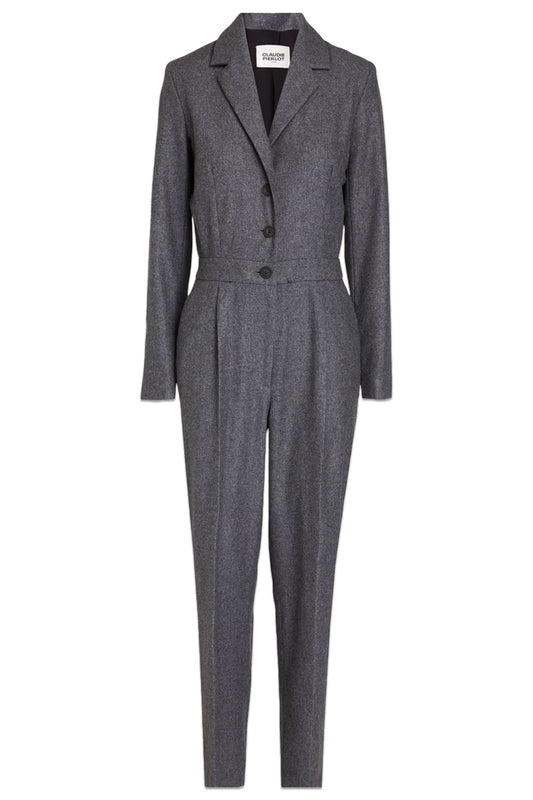 Pleated Wool-Blend Felt Jumpsuit