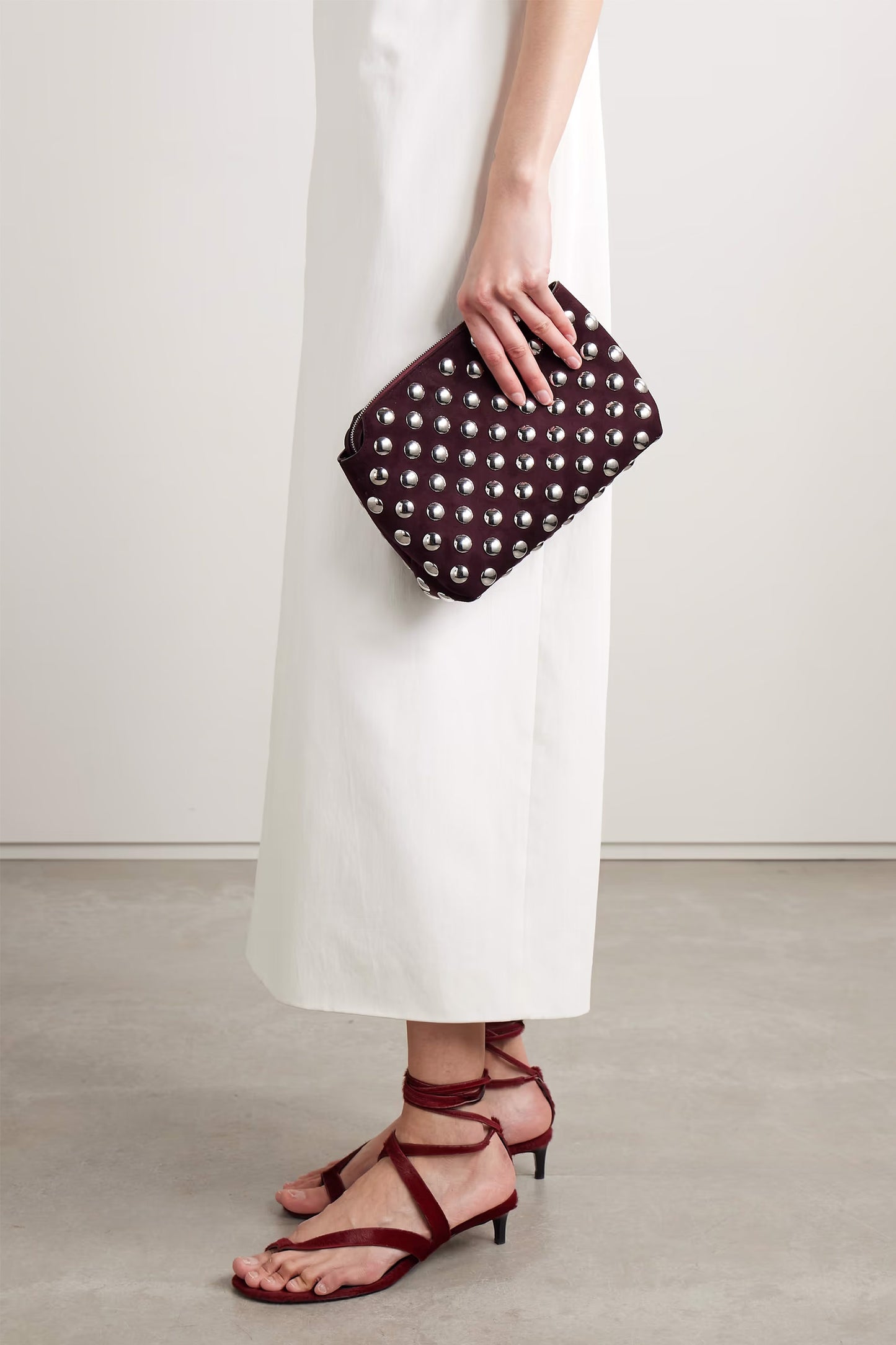 Lina Medium Studded Suede Shoulder Bag