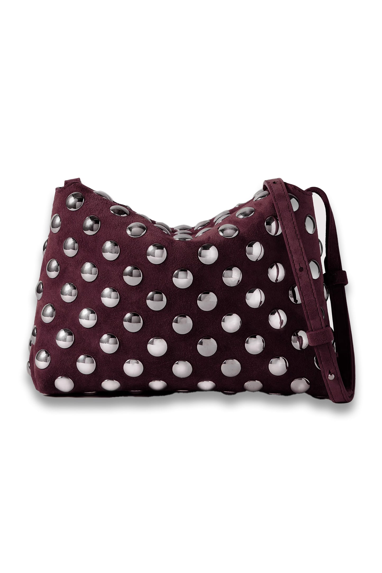 Lina Medium Studded Suede Shoulder Bag