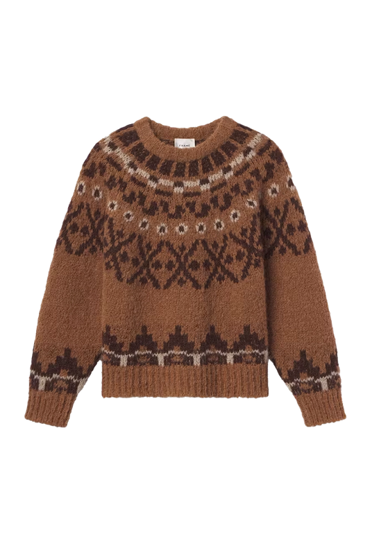 Fair Isle Sweater in Camel Multi