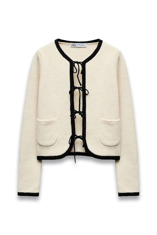 Knit Cardigan With Ties