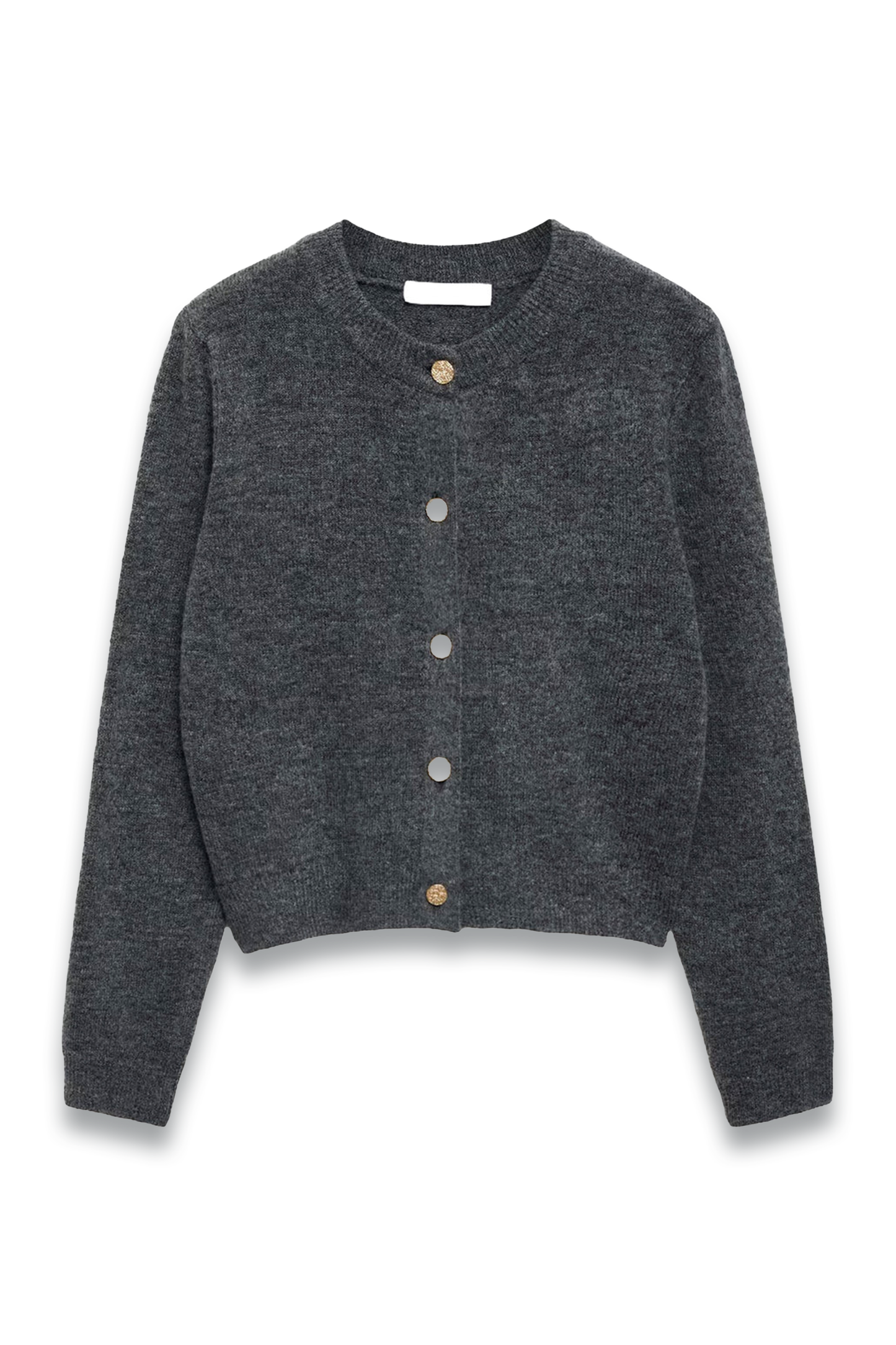 Knitted Cardigan With Jewel Button