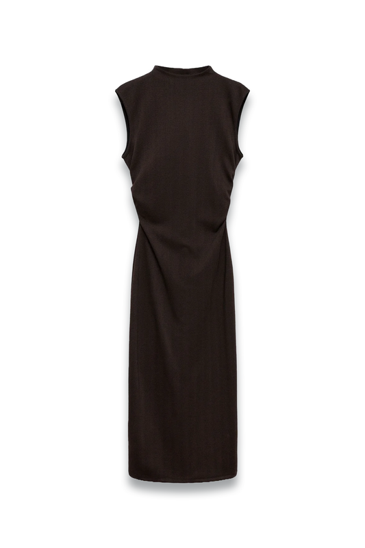 Knitted Dress with Gathered Detail