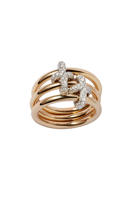 Knuckle 14ct Gold Diamond Ring