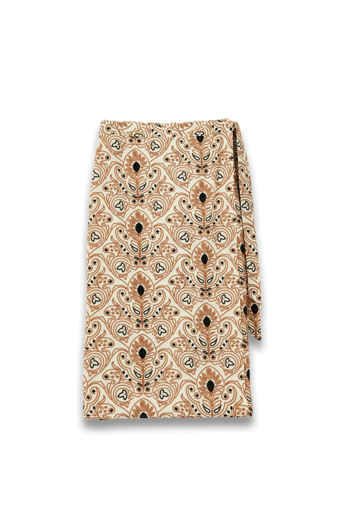 Neutral Print Wrap Midi Skirt
