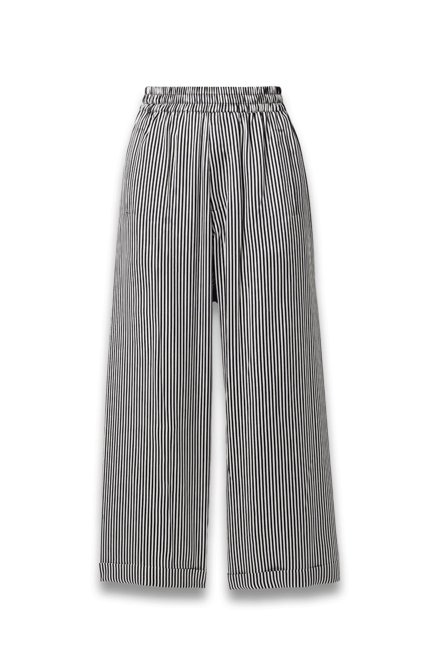 Finance Striped Silk-Satin Wide-Leg Pants