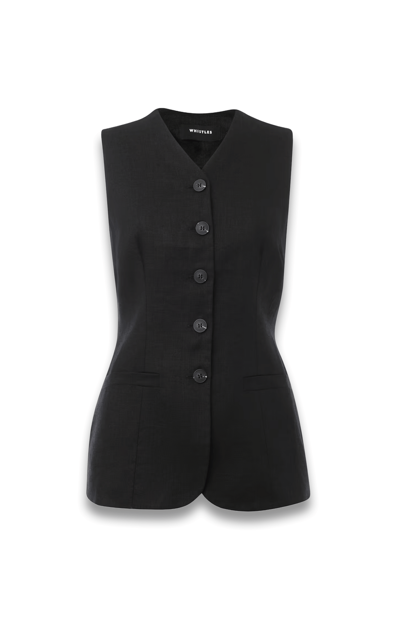 Black Molly Linen Waistcoat