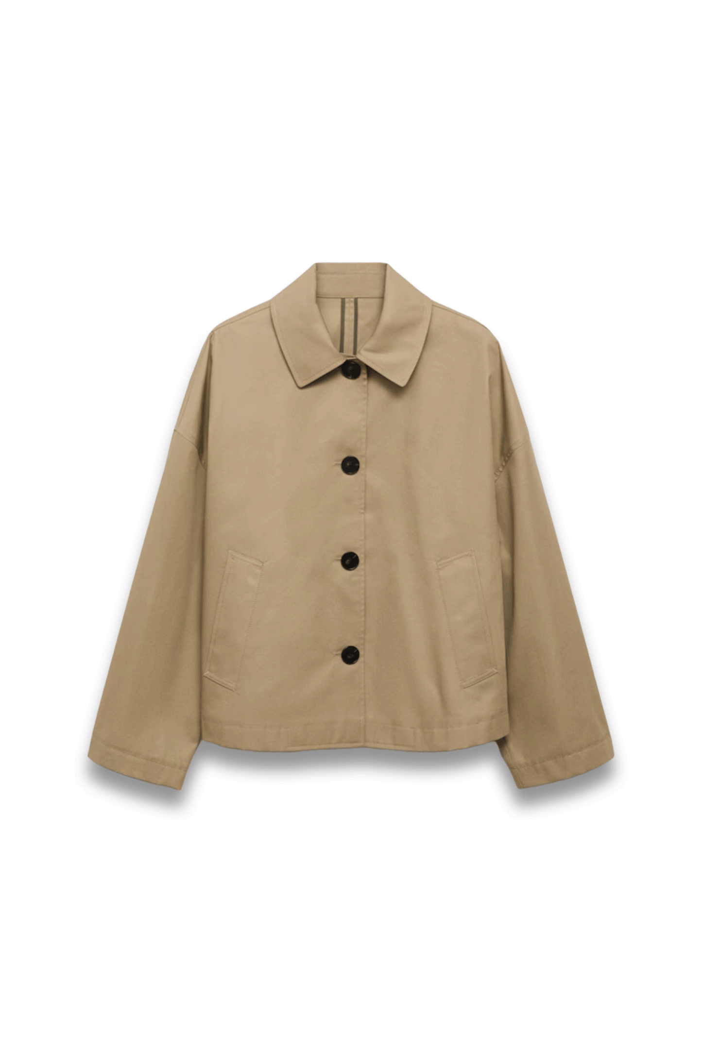 Straight Cotton Jacket with Buttons
