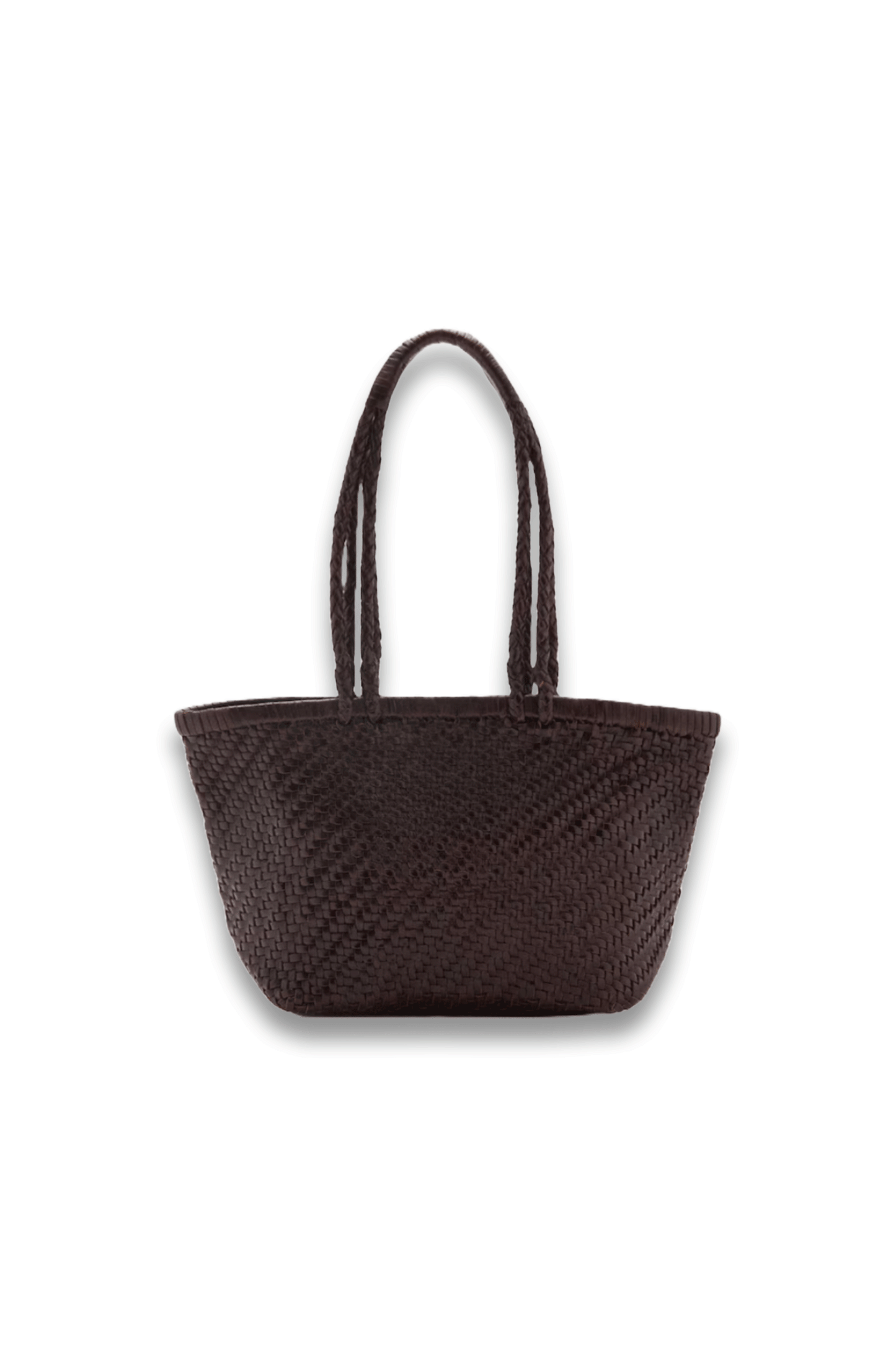Braided Leather Shoulder Bag in Brown
