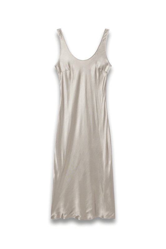 Neutral Satin Slip Dress