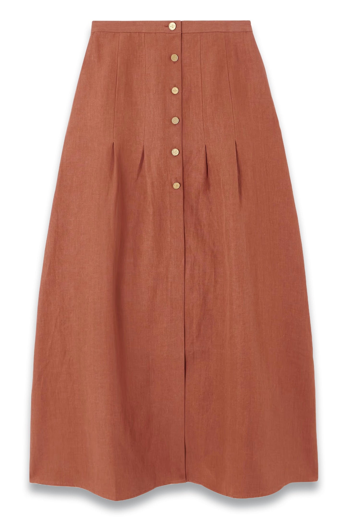 Hadera pleated organic linen-gauze maxi skirt