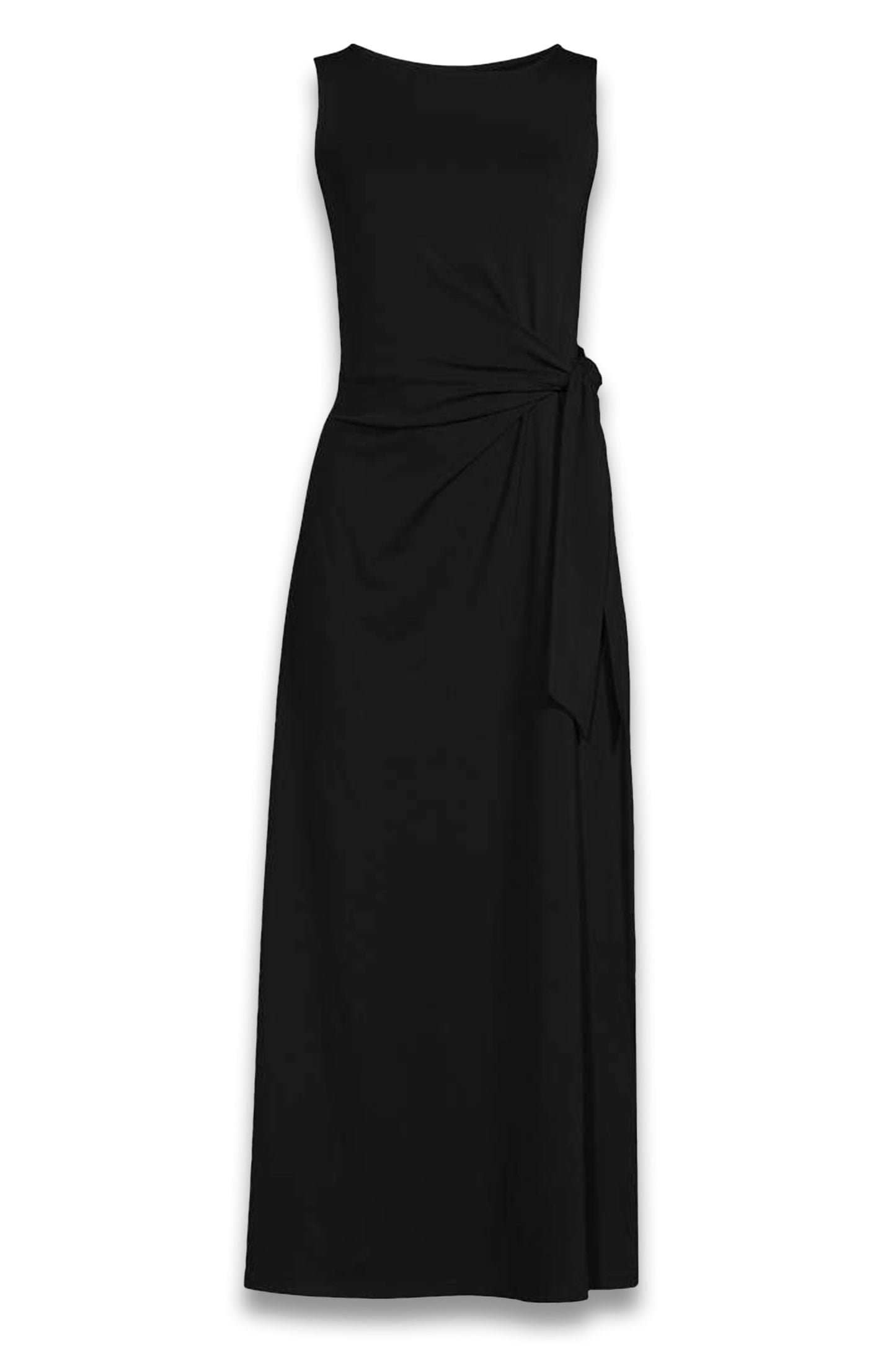 Sleeveless Jersey Tie Waist Maxi Dress