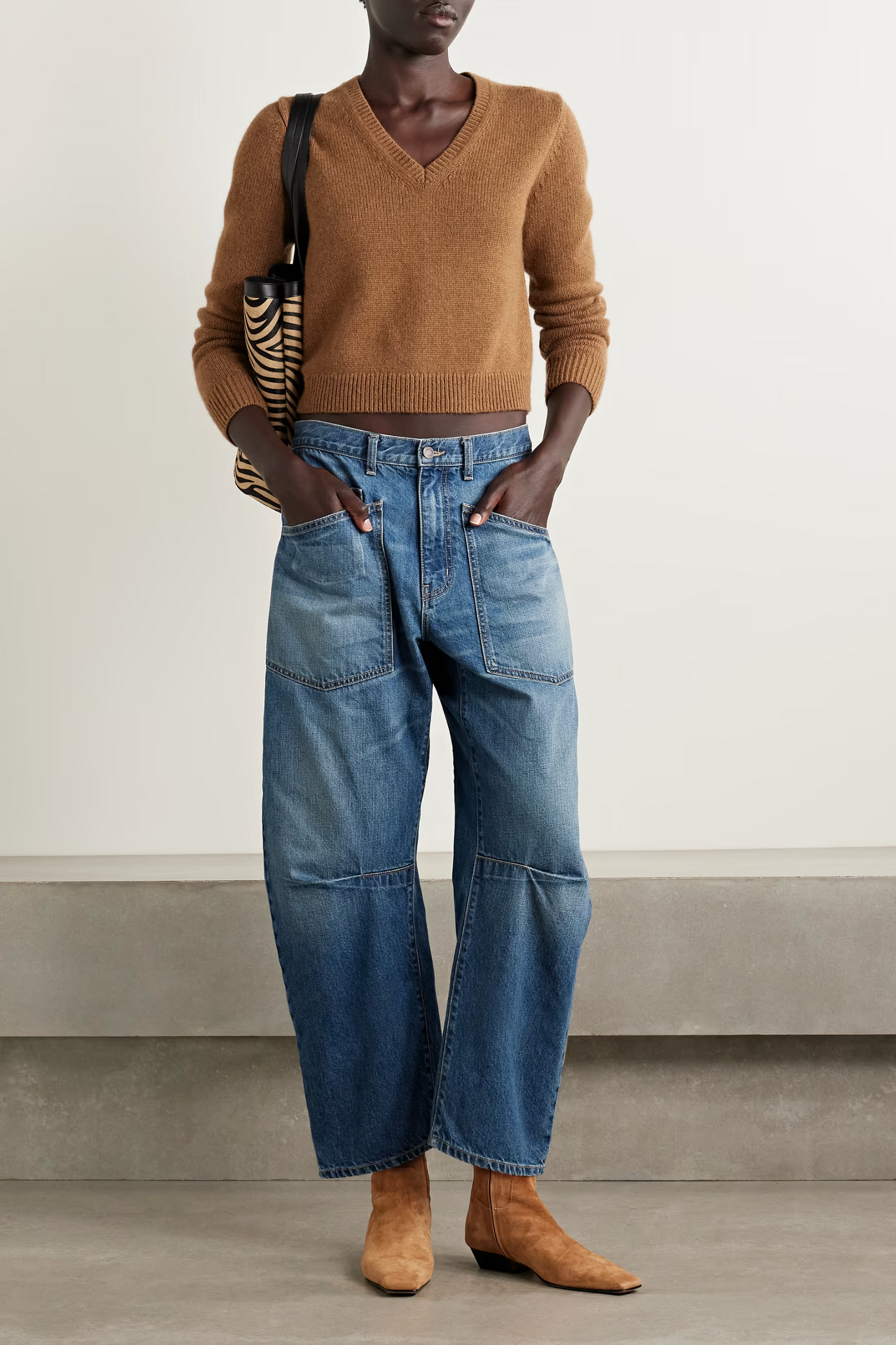 Shon High-rise Barrel-leg Jeans