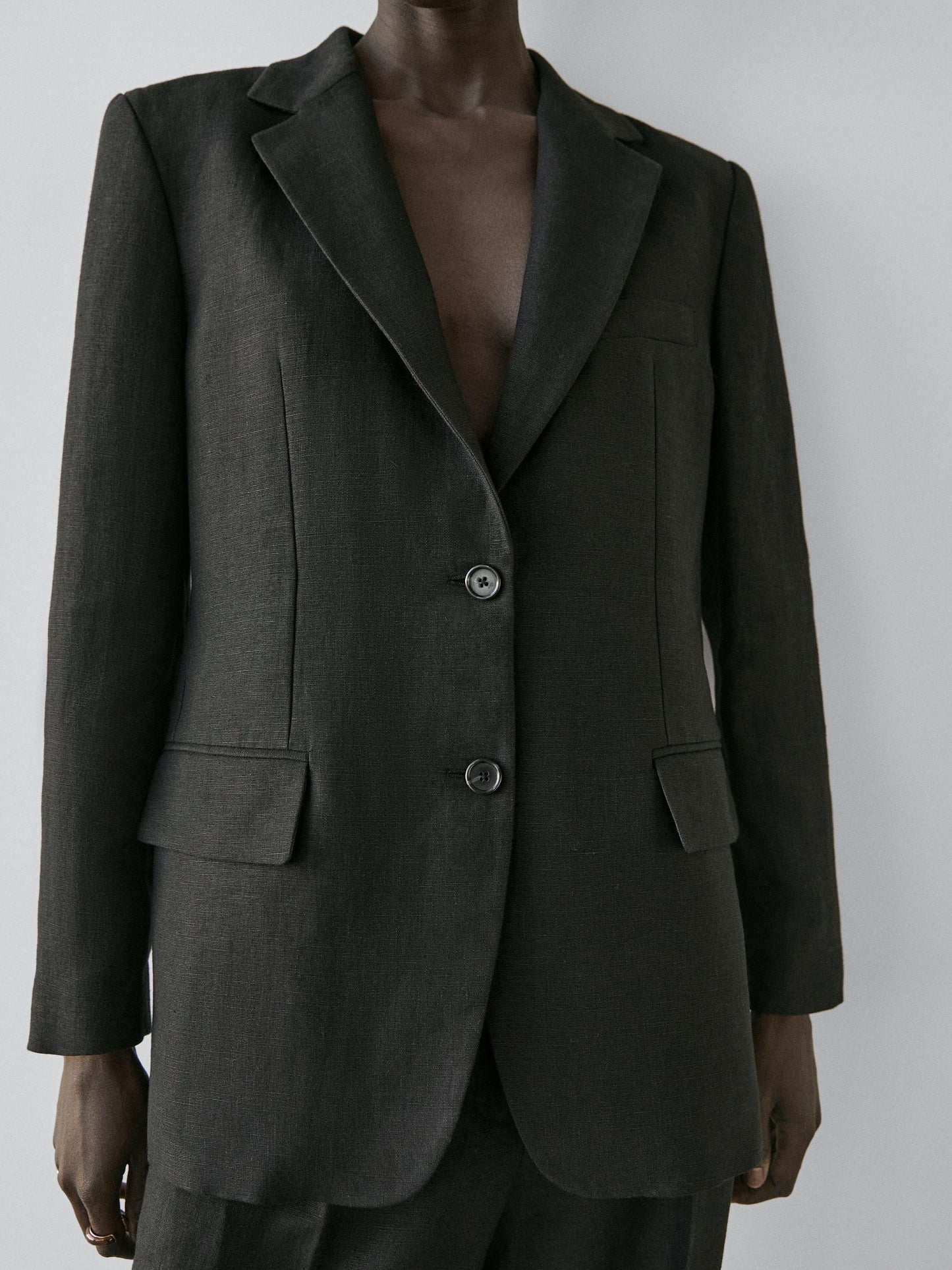 Linen Blazer With Pockets