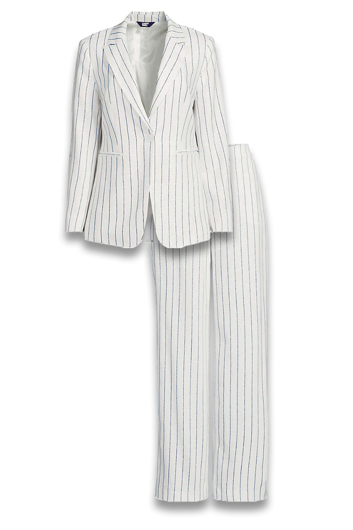 Linen Blend Blazer and Wide Leg Trousers