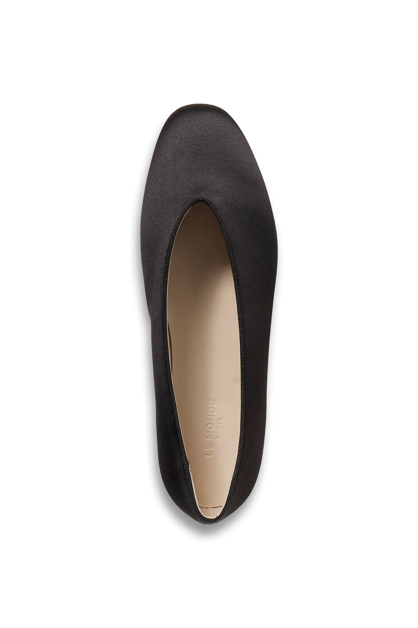 Regency grosgrain-trimmed satin ballet flats
