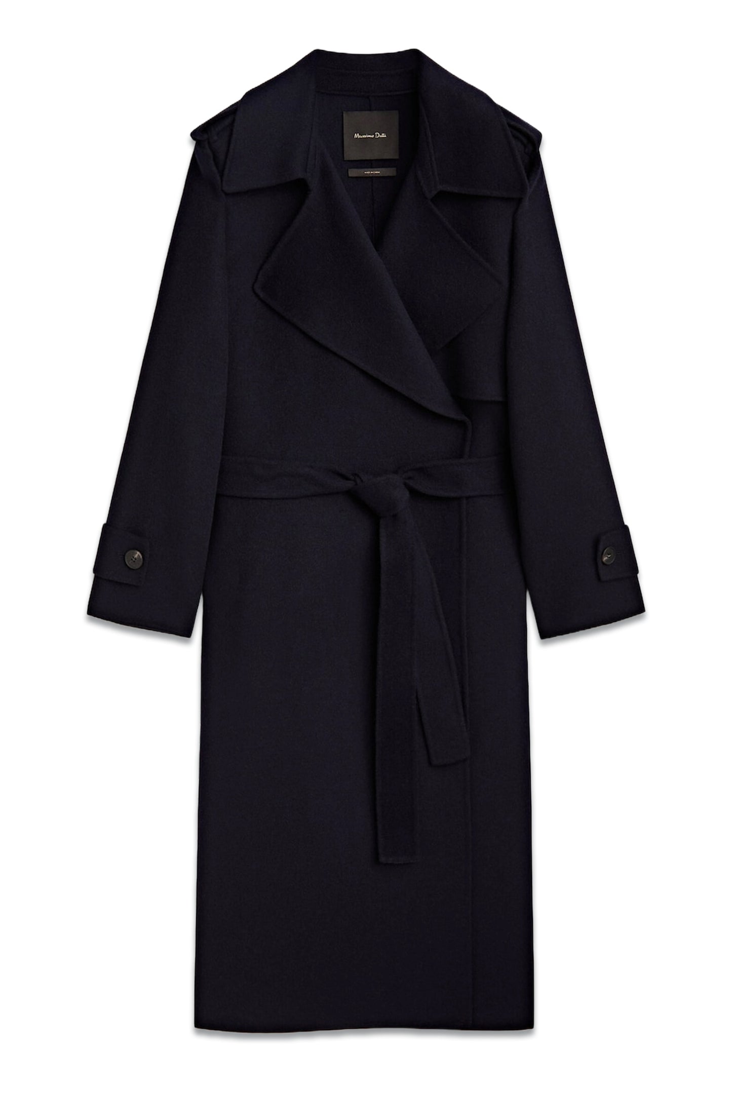 Long Trench-effect Wool Blend Coat