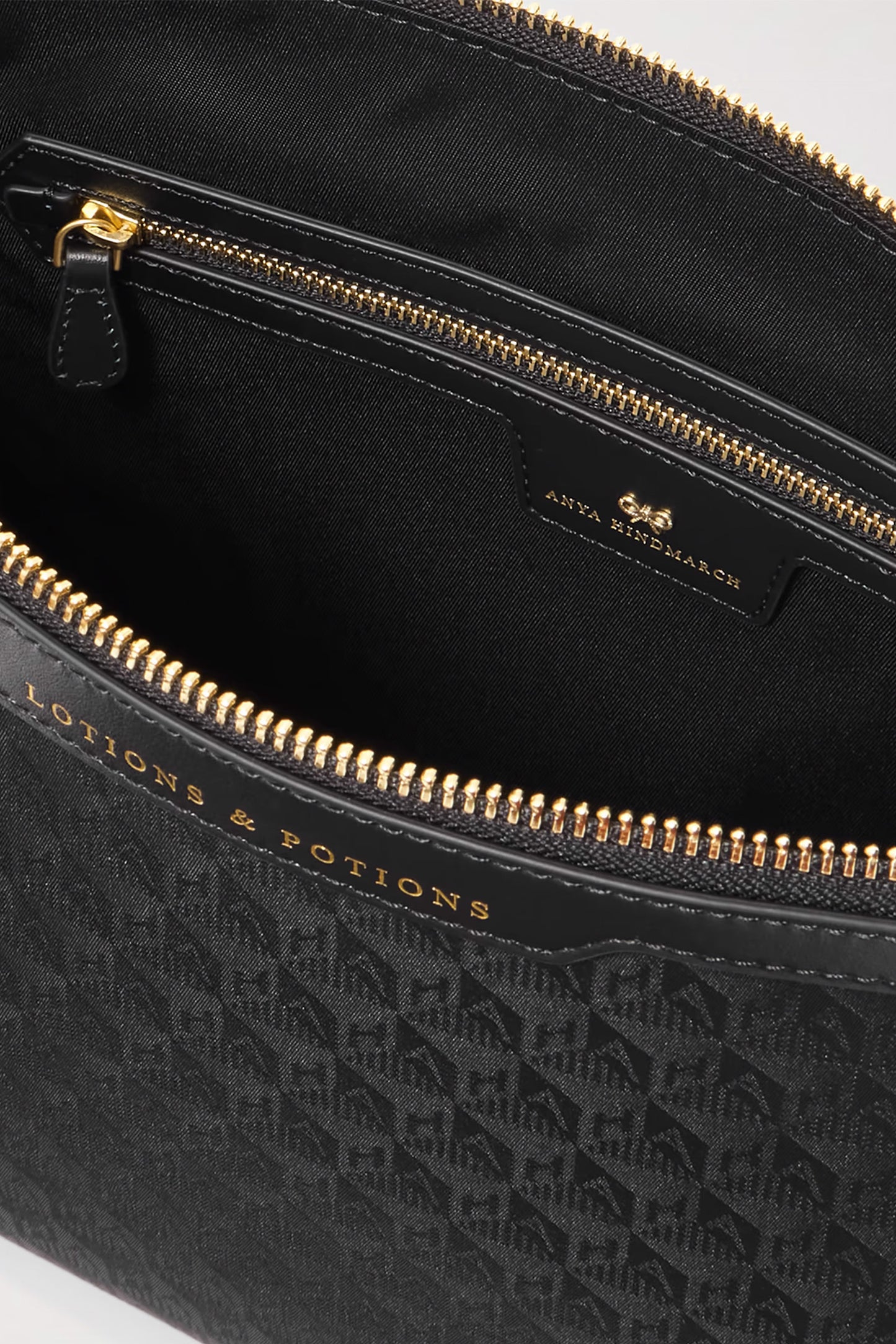 Lotions and Potions Leather-trimmed Jacquard Cosmetics Case