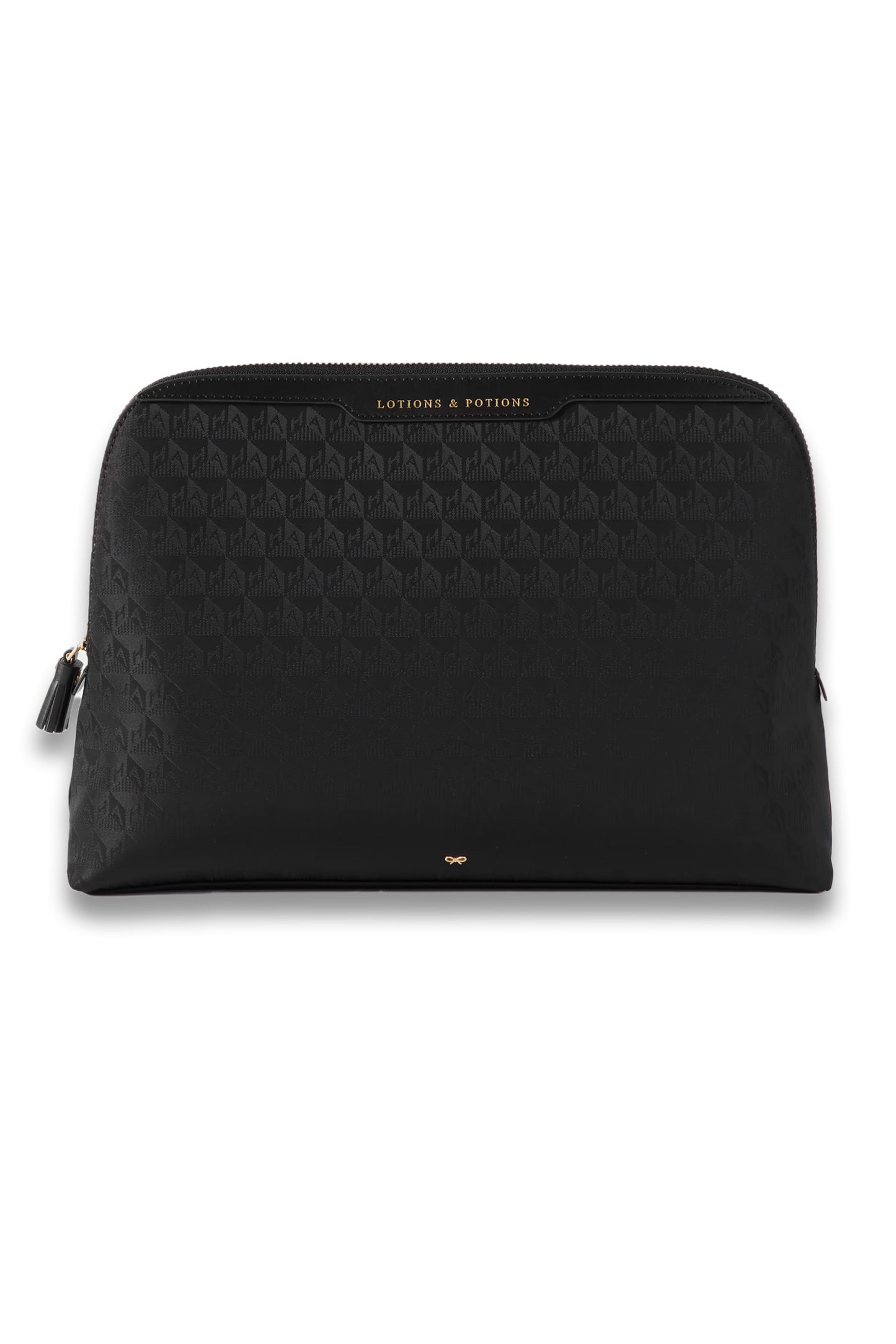 Lotions and Potions Leather-trimmed Jacquard Cosmetics Case