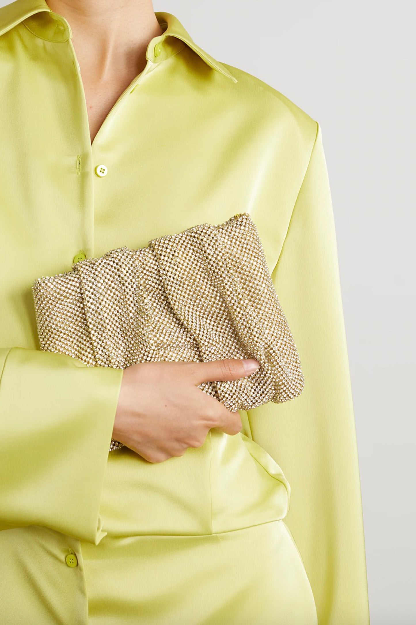 Ember Embellished Mesh Clutch