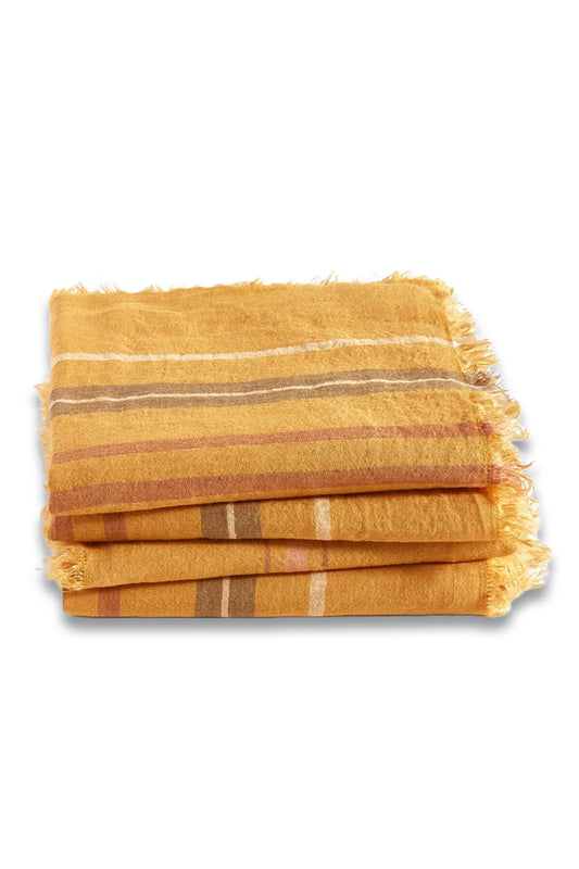 Set of 4 Keïta Striped Washed Linen Napkins