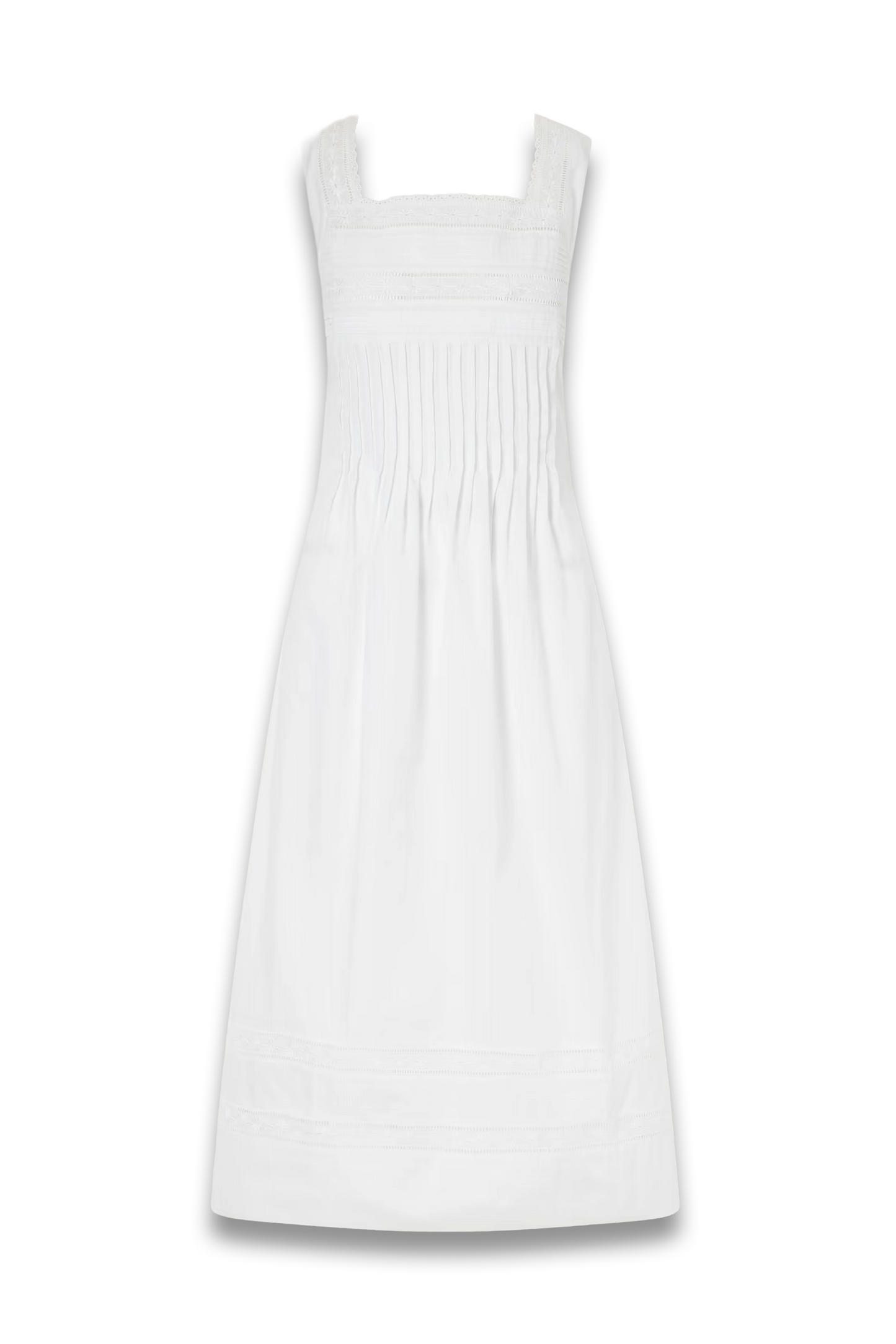Lalla Ruched Broderie Anglaise-trimmed Cotton-poplin Maxi Dress