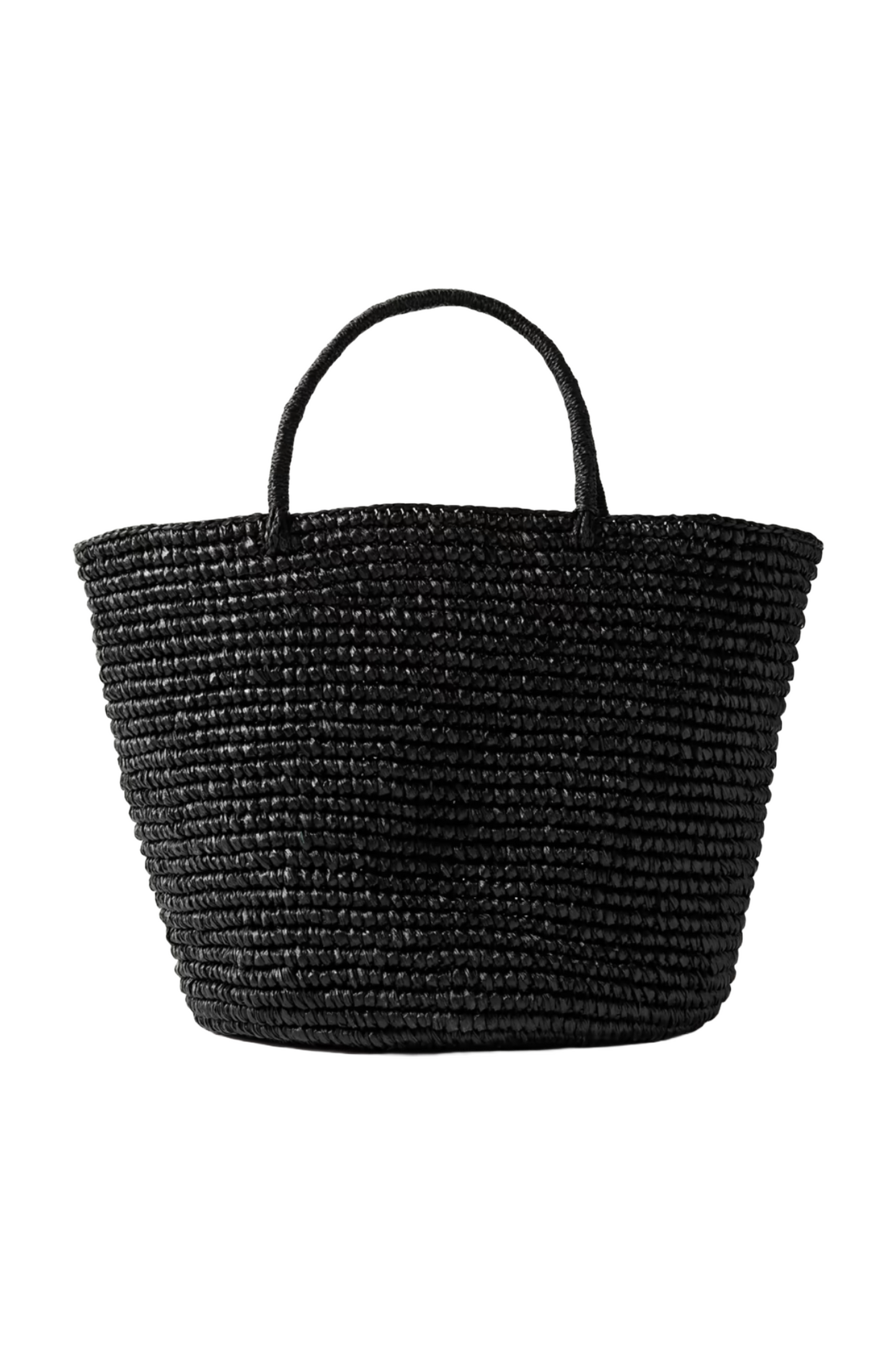Large Black Straw Tote