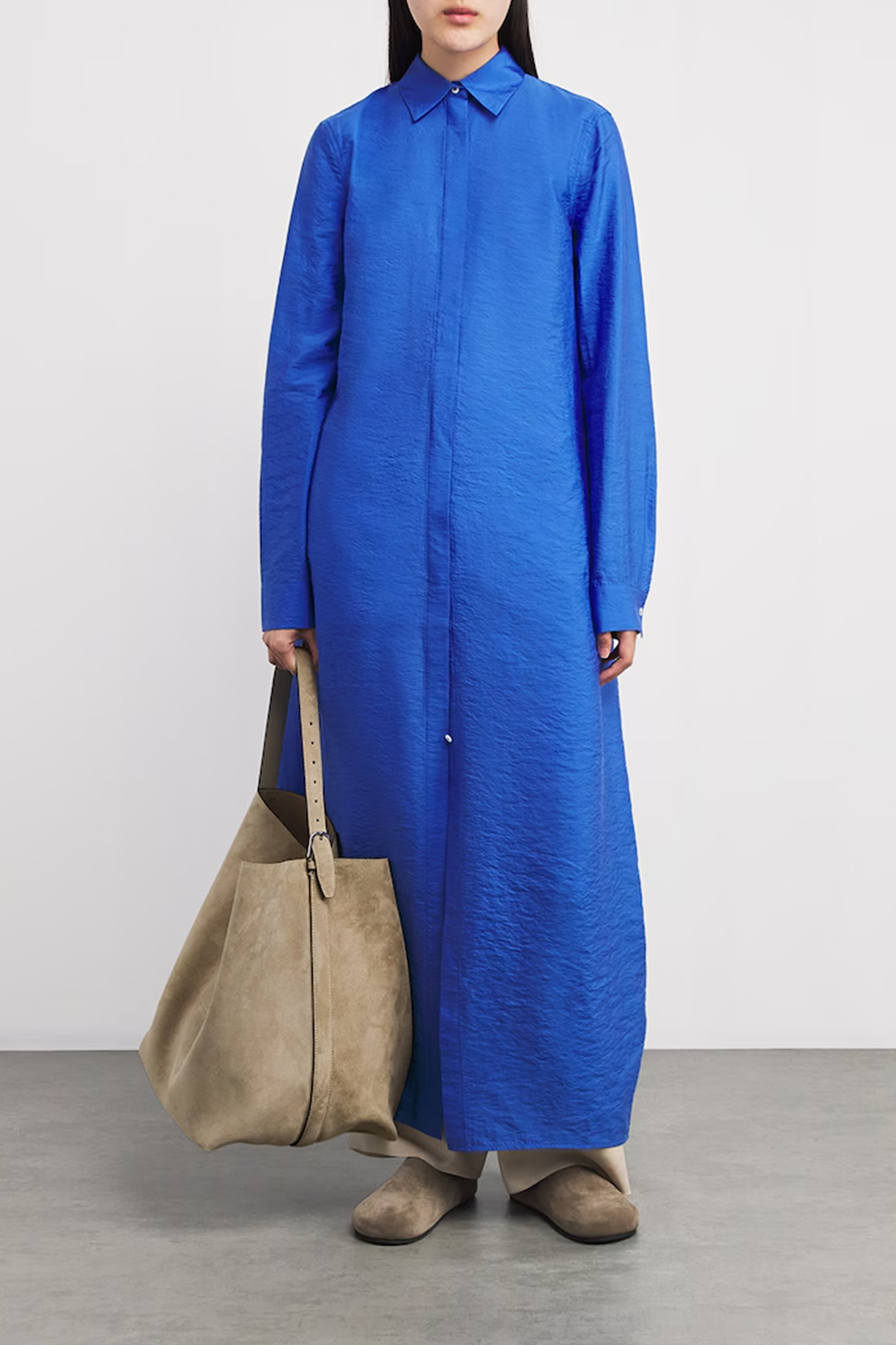 Large Suede Belted Tote Bag