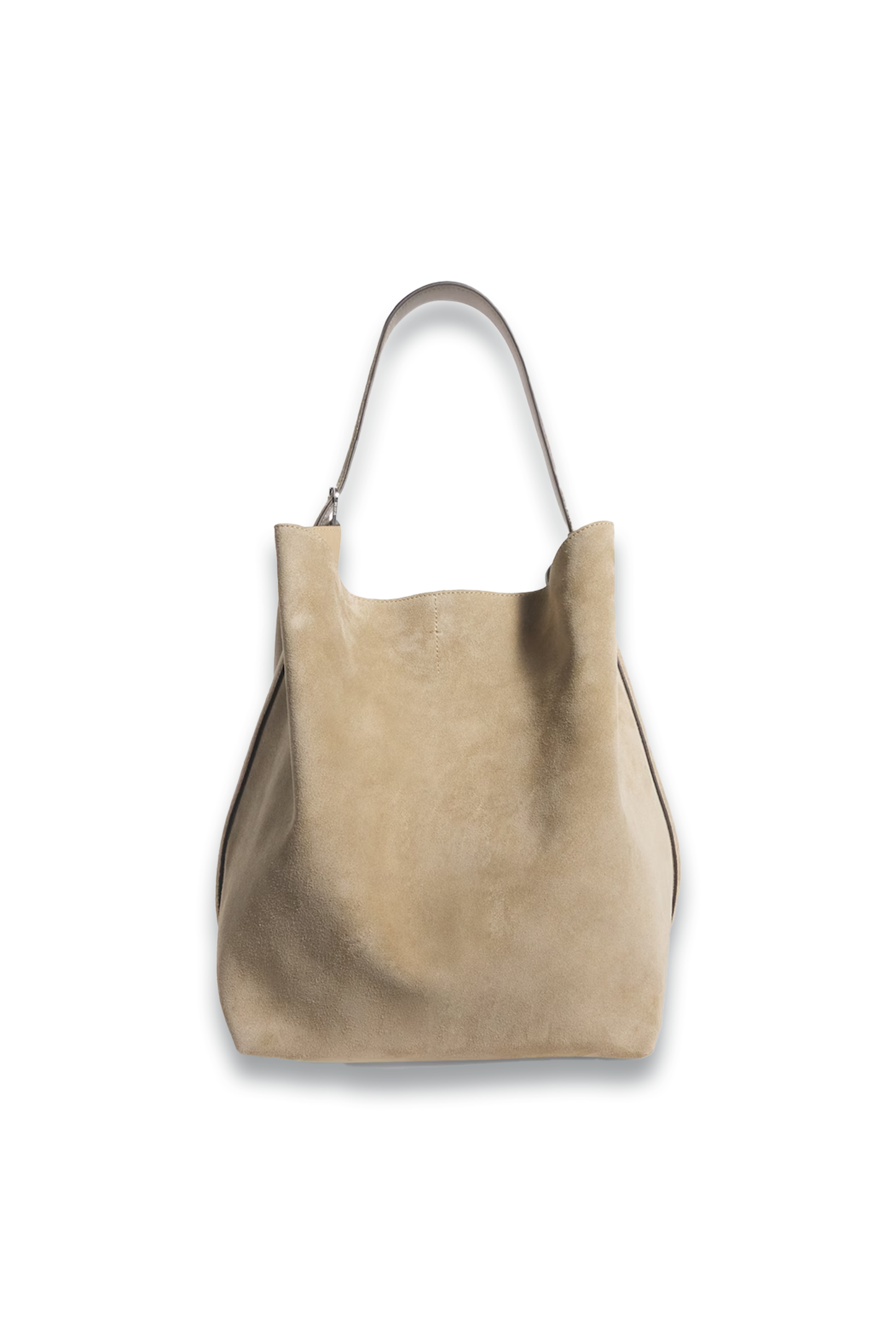 Large Suede Belted Tote Bag