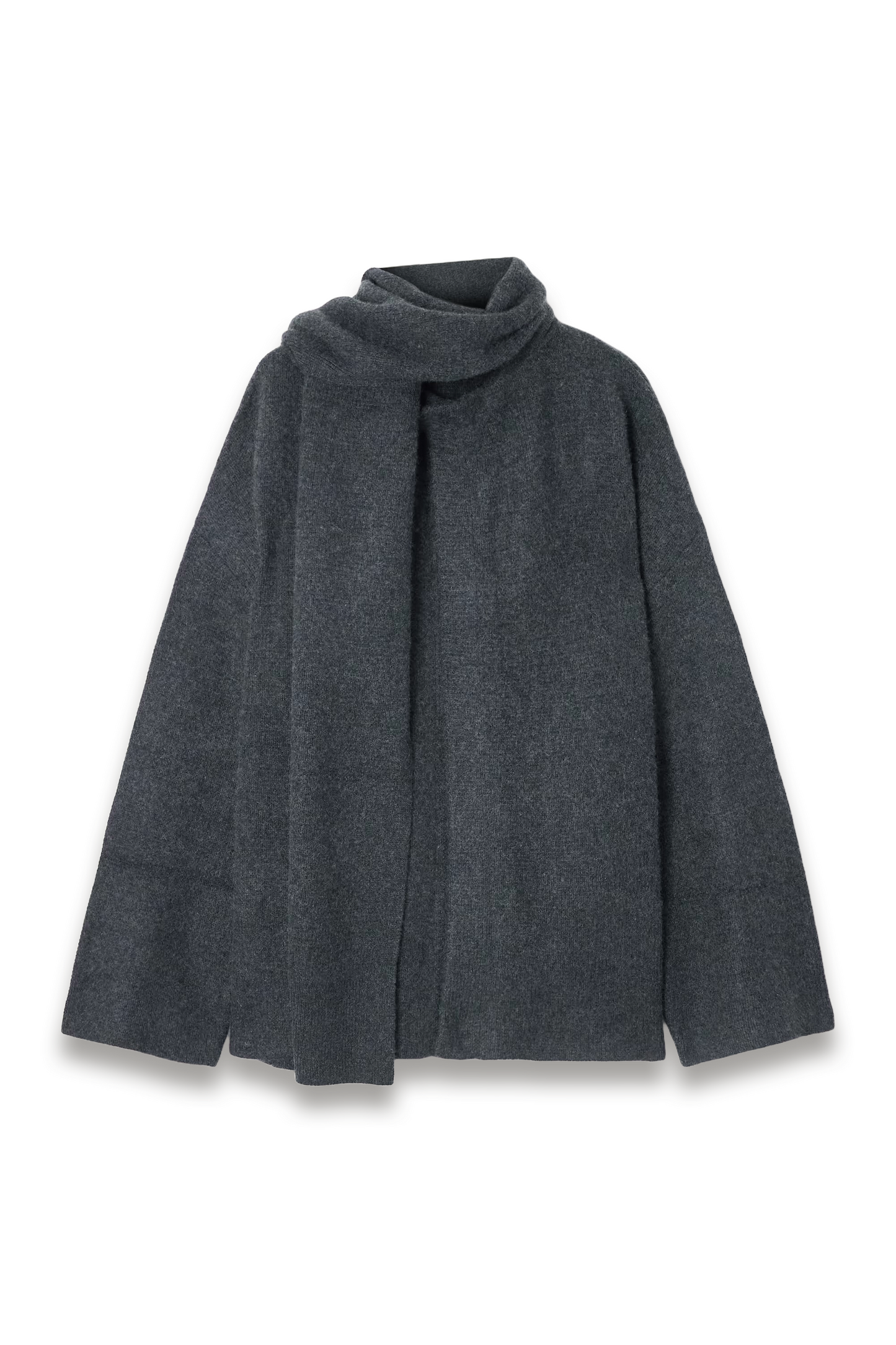 Spain Scarf-effect Organic Cashmere Cardigan