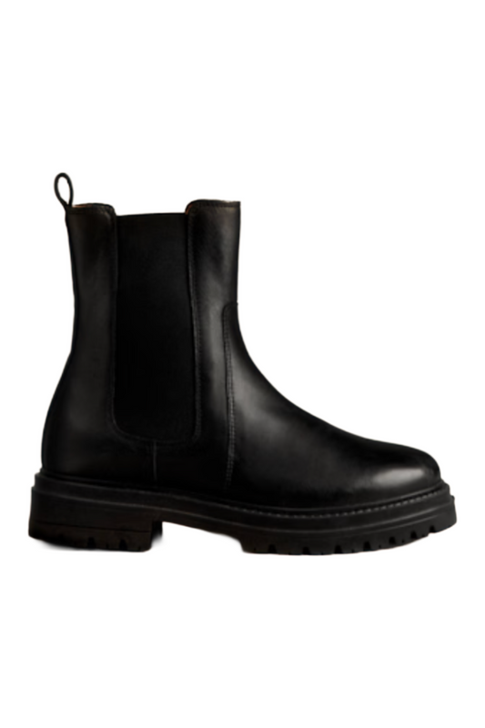 Lena Low Boots - Smooth Black Leather