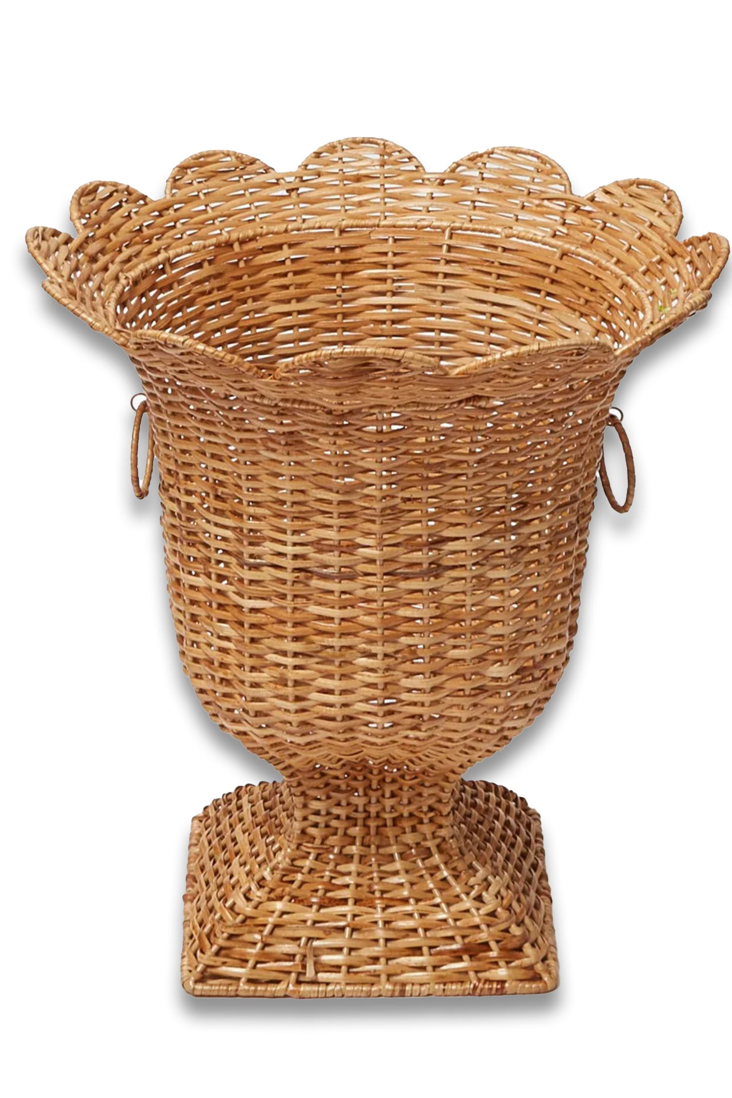 Liliana Scalloped Rattan Urn