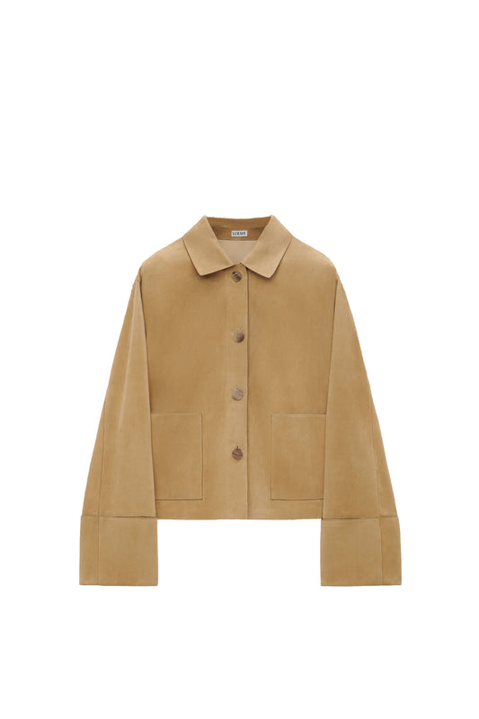 Turn-Up Jacket In Suede Lambskin