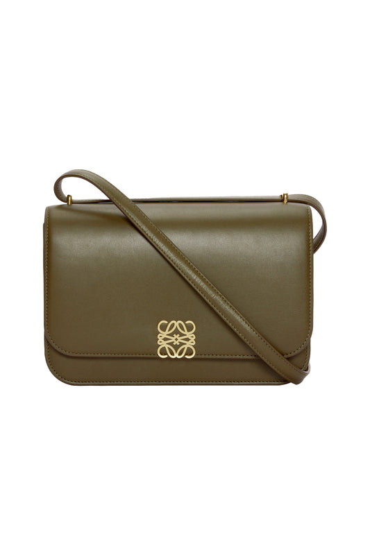 Dark Khaki Goya Bag in Silk Calfskin
