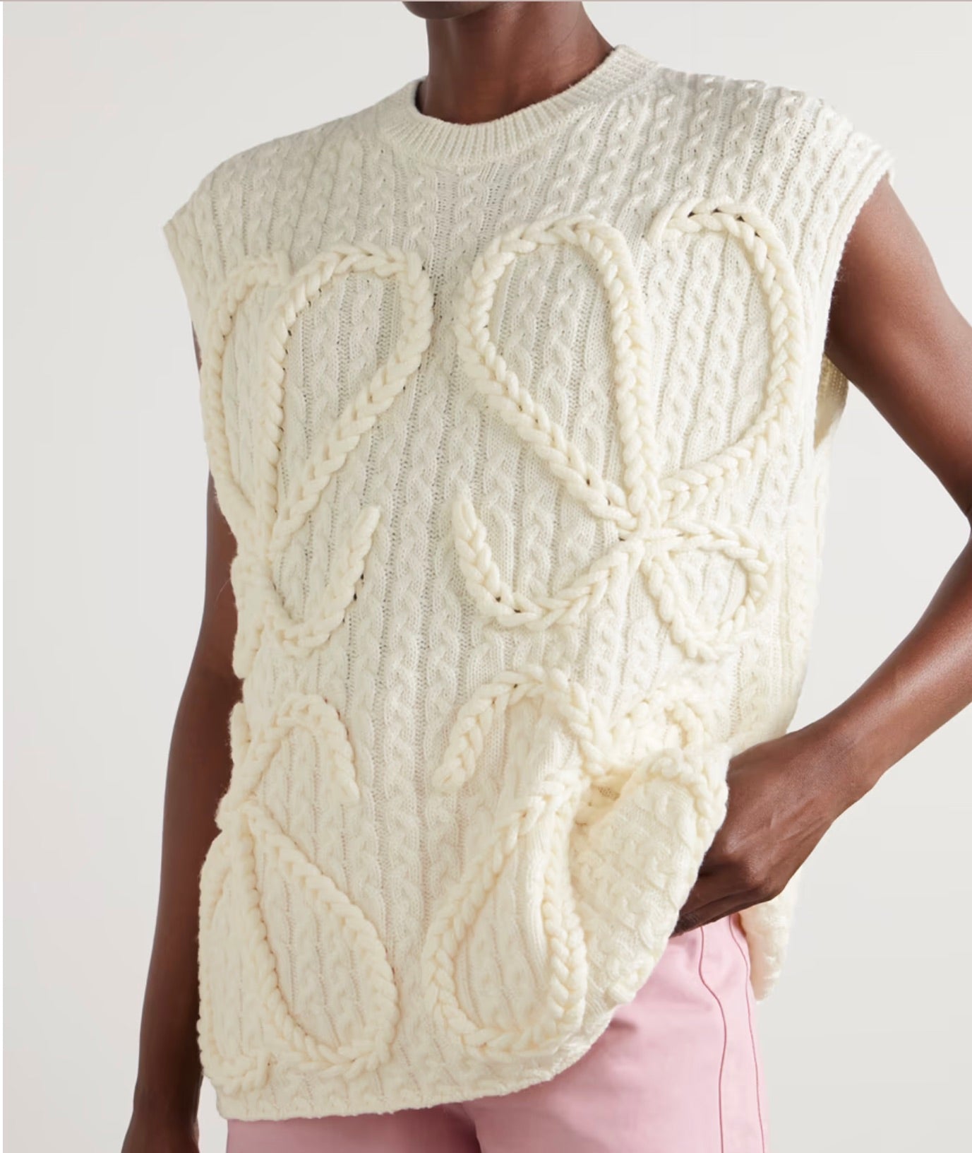 Anagram Cable-Knit Wool Vest