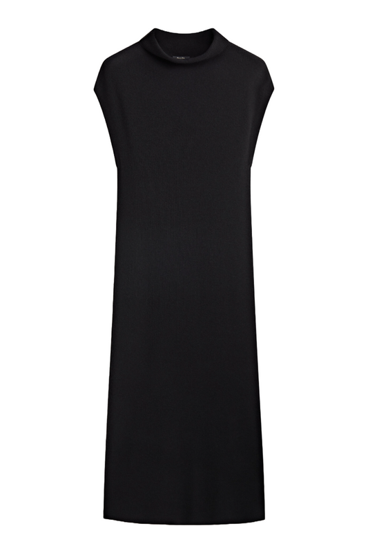 Long Knit Dress With A Mock Turtleneck