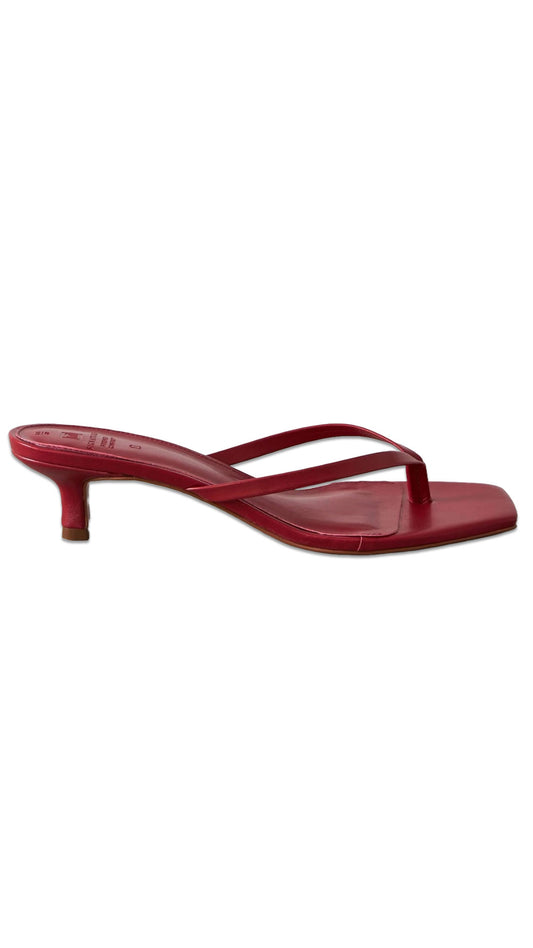 Signature Leather Toe Post Heeled Mules
