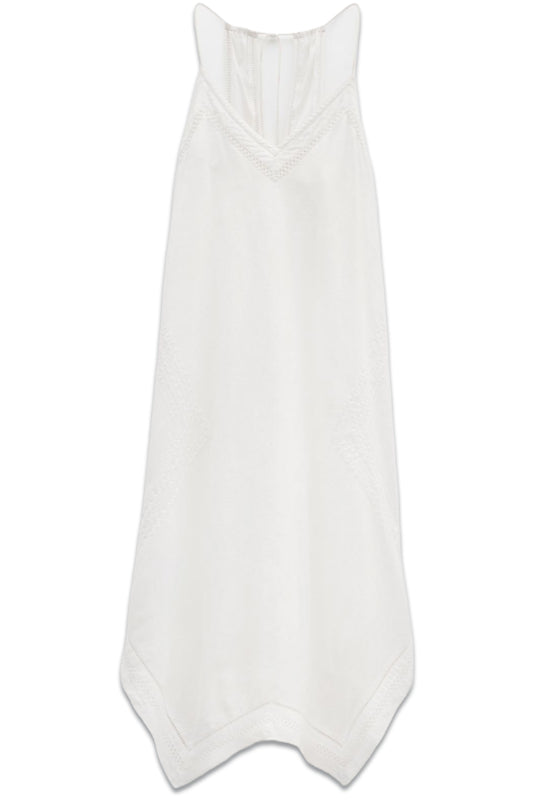 Celia Embroidery Maxi Dress With Linen