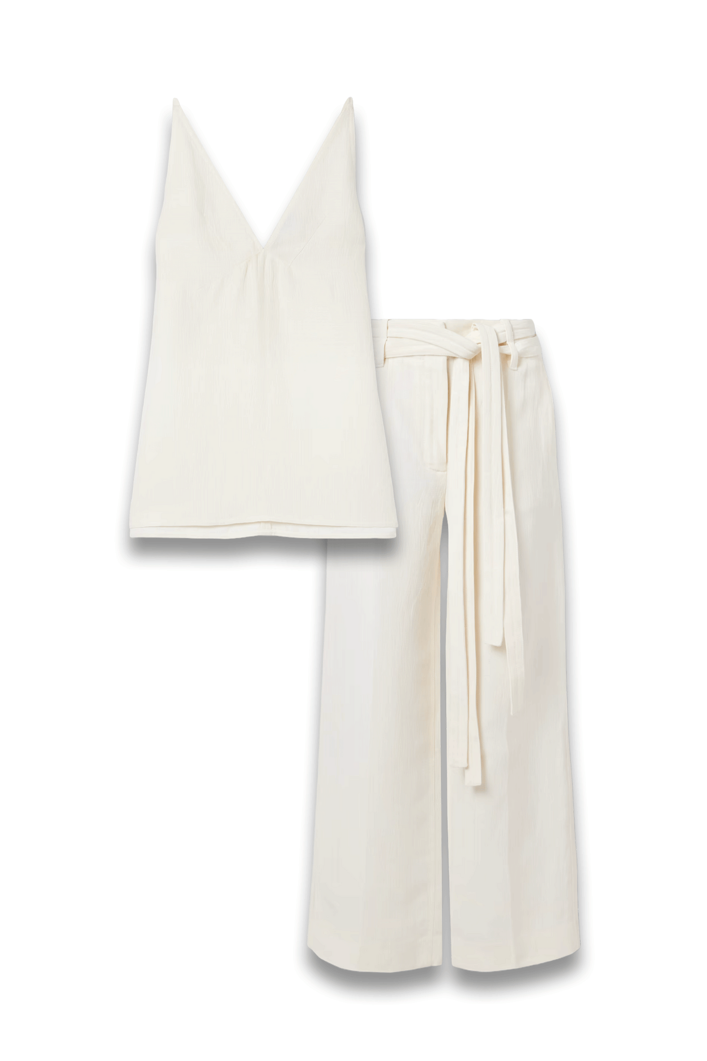Mitchell Cloqué Camisole and Maggi Belted Wide-Leg Pants