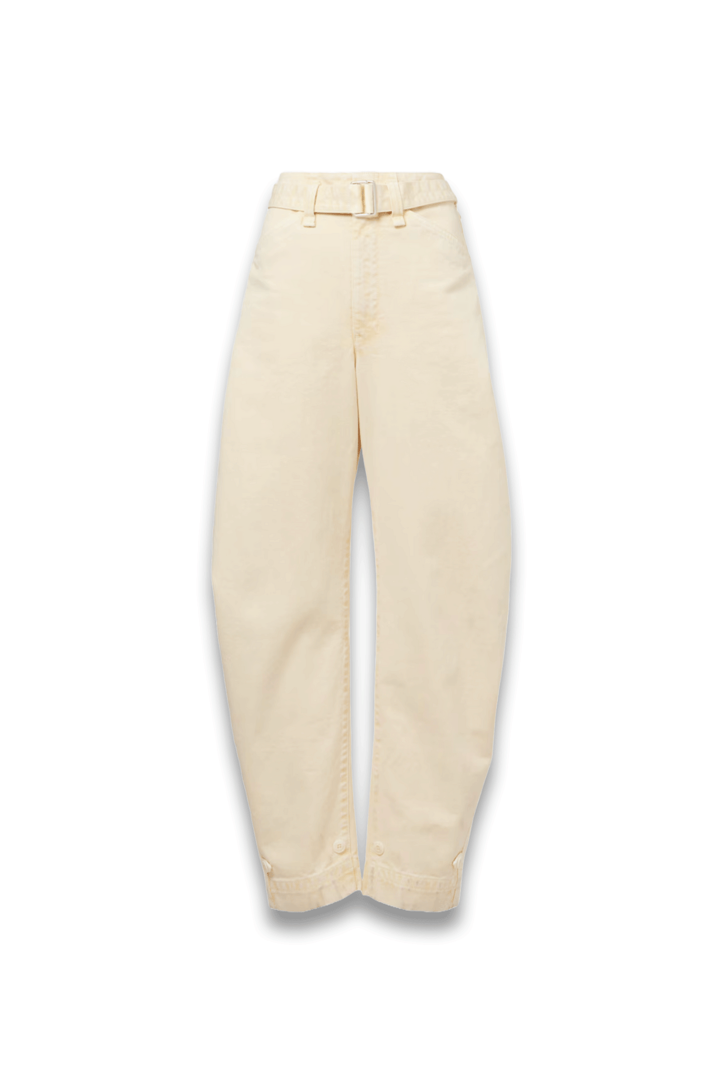 Belted Barrel-Leg Jeans