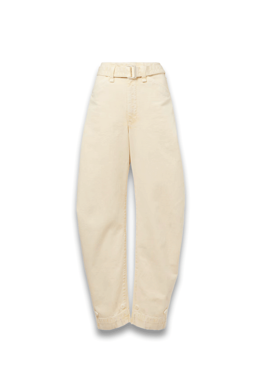 Belted Barrel-Leg Jeans