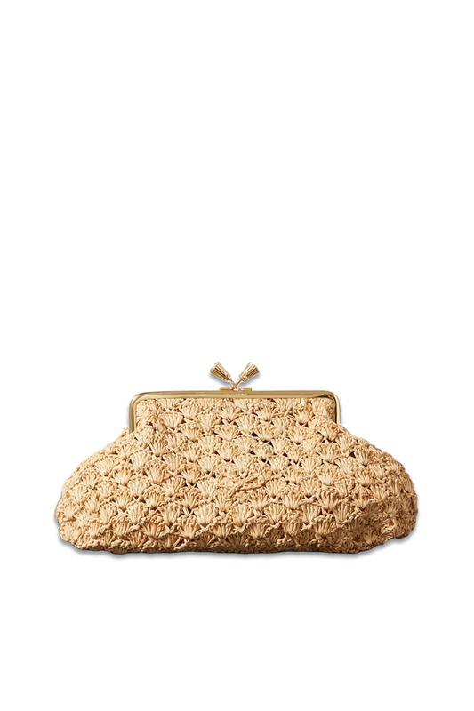 Maud Large Woven Raffia Clutch