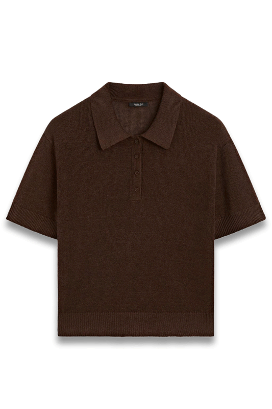 Openwork Polo Knit Linen-Blend Jumper