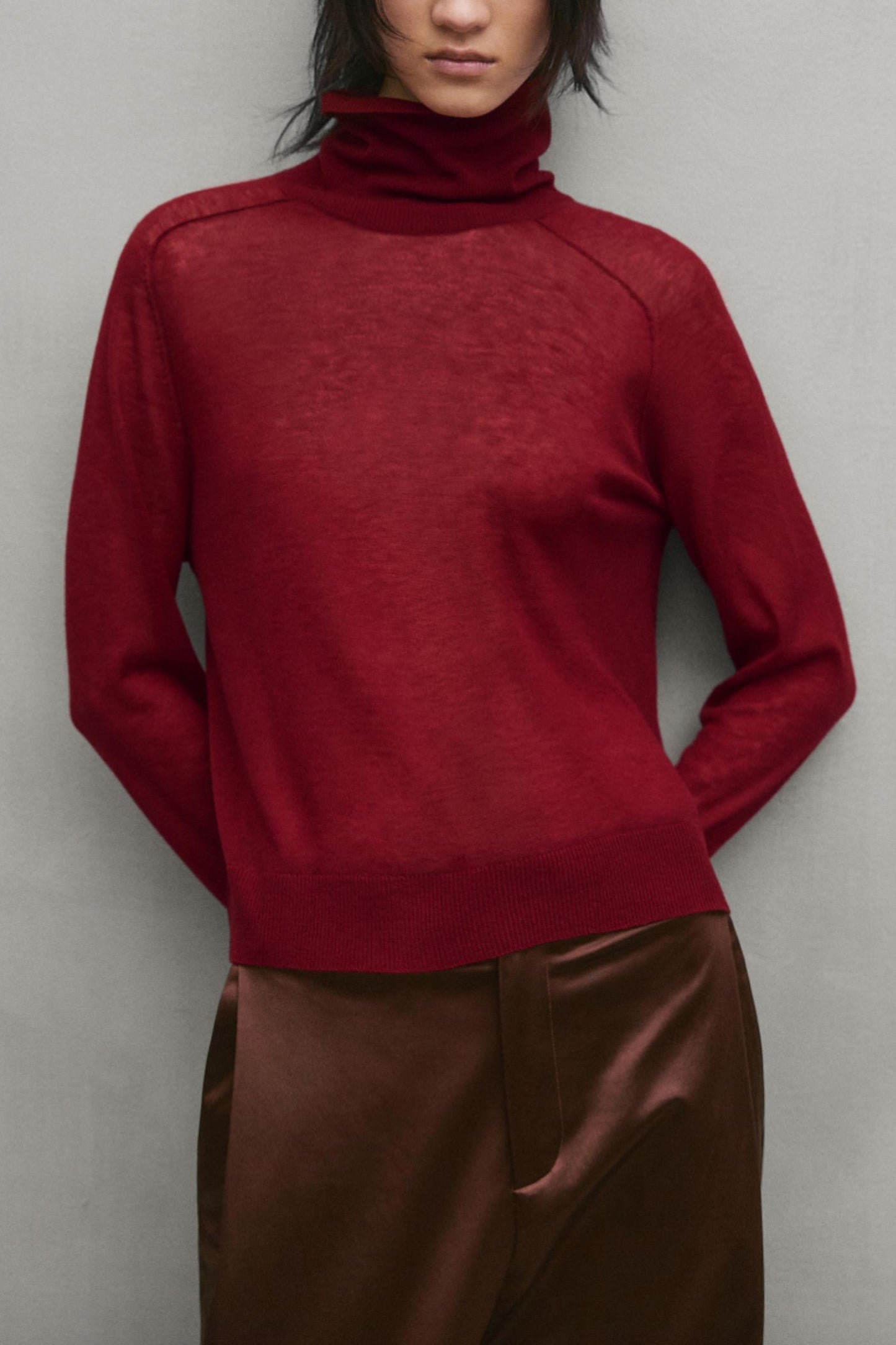 Cropped Flowing Knit Sweater - Studio